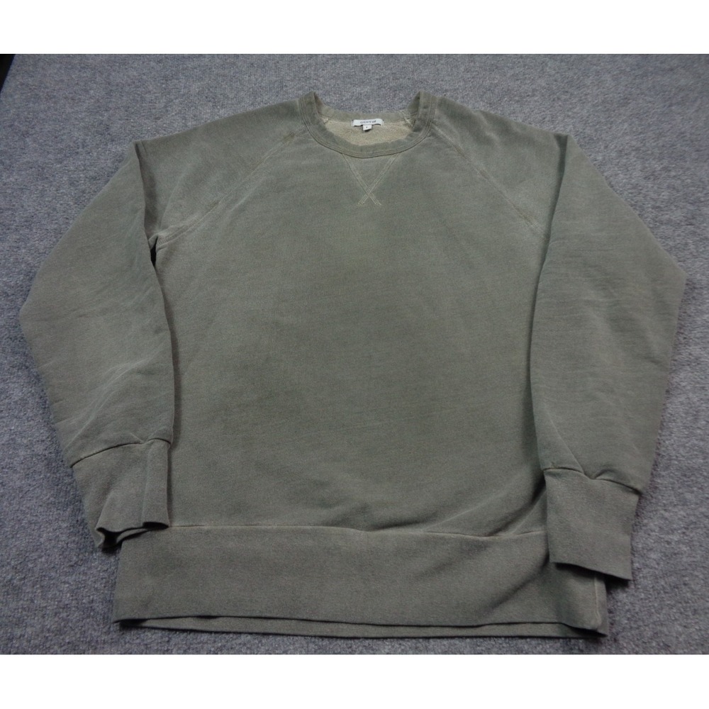 Gustin Sweatshirt Mens L Green Crewneck Sweater Pullover Heavyweight Raglan USA
